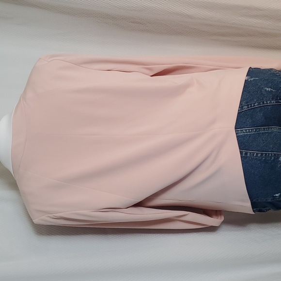 BCBGeneration Drape Front Blazer Jacket Rose Smoke Pink Size L - Picture 3 of 12
